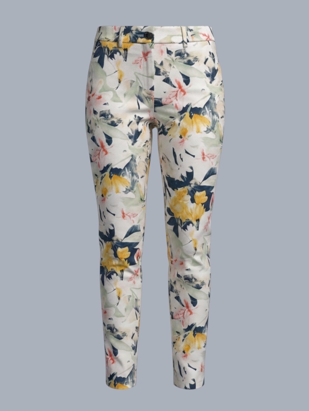 Dalia Womens White Floral Low Rise Skinny Ankle Cotton Jeans - Size 8 - 10